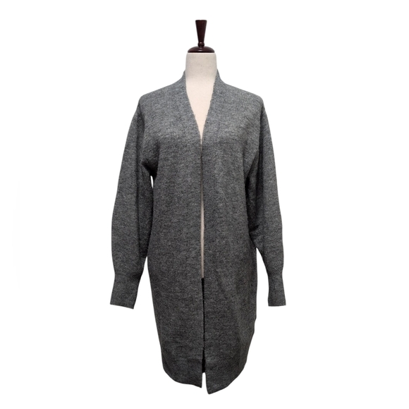 H&M Oversized Maxi Midi Long Open Cardigan Super Soft Gray XS - Picture 1 of 10